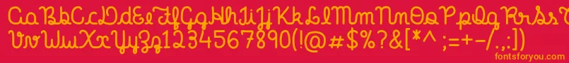 OurFirstKiss Font – Orange Fonts on Red Background