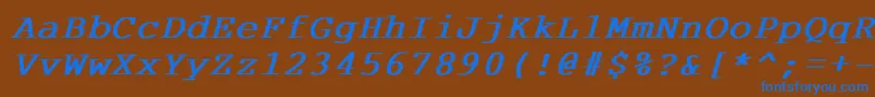 フォントCourdlBoldItalic – 茶色の背景に青い文字