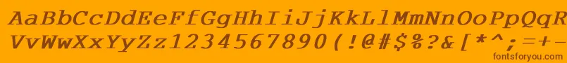 CourdlBoldItalic Font – Brown Fonts on Orange Background