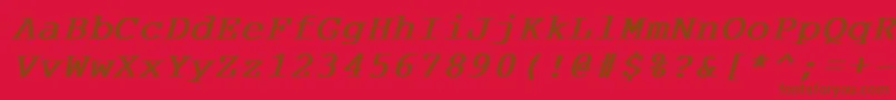 CourdlBoldItalic Font – Brown Fonts on Red Background