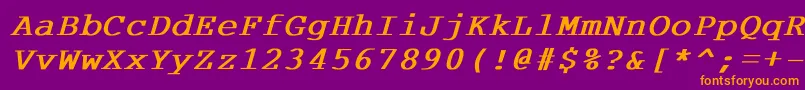 CourdlBoldItalic Font – Orange Fonts on Purple Background