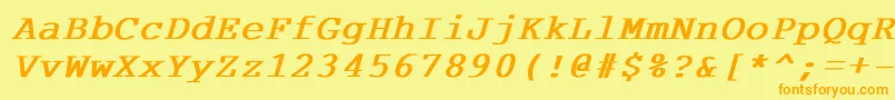 CourdlBoldItalic Font – Orange Fonts on Yellow Background