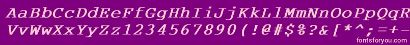 CourdlBoldItalic Font – Pink Fonts on Purple Background