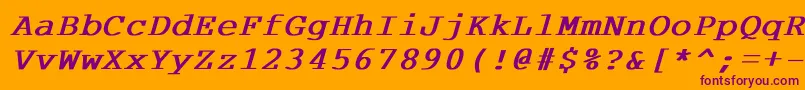 CourdlBoldItalic Font – Purple Fonts on Orange Background