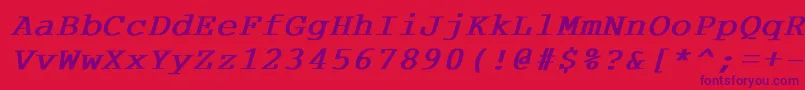 CourdlBoldItalic Font – Purple Fonts on Red Background