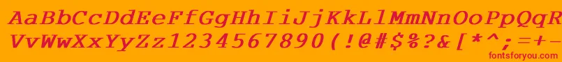 フォントCourdlBoldItalic – オレンジの背景に赤い文字