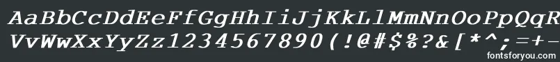 フォントCourdlBoldItalic – 黒い背景に白い文字