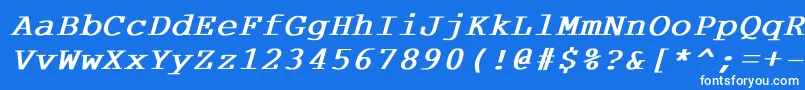 フォントCourdlBoldItalic – 青い背景に白い文字