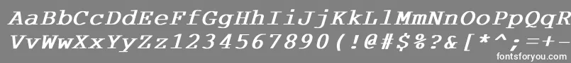 フォントCourdlBoldItalic – 灰色の背景に白い文字