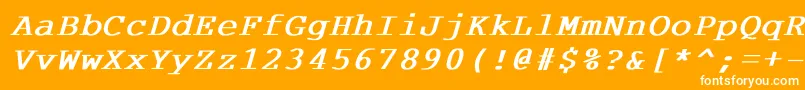 フォントCourdlBoldItalic – オレンジの背景に白い文字