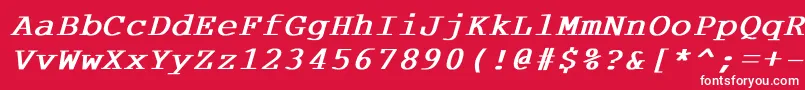 フォントCourdlBoldItalic – 赤い背景に白い文字