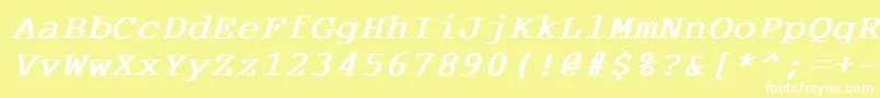 CourdlBoldItalic Font – White Fonts on Yellow Background