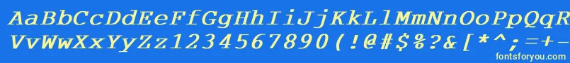 CourdlBoldItalic Font – Yellow Fonts on Blue Background