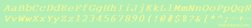 CourdlBoldItalic Font – Yellow Fonts on Green Background