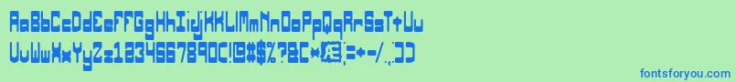 フォントOrbicula – 青い文字は緑の背景です。