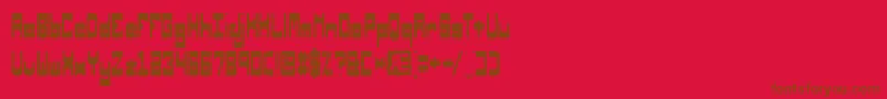 フォントOrbicula – 赤い背景に茶色の文字