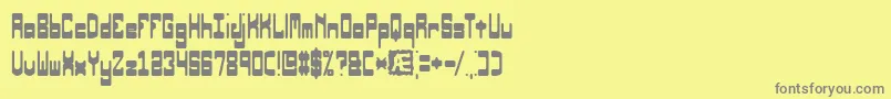 フォントOrbicula – 黄色の背景に灰色の文字