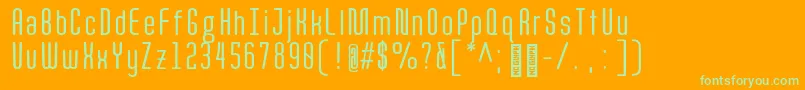 QuotaRegularcond. Font – Green Fonts on Orange Background