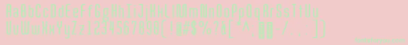 QuotaRegularcond. Font – Green Fonts on Pink Background