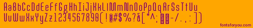 QuotaRegularcond. Font – Purple Fonts on Orange Background