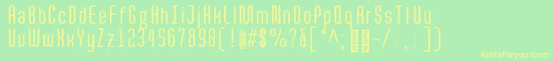 QuotaRegularcond. Font – Yellow Fonts on Green Background