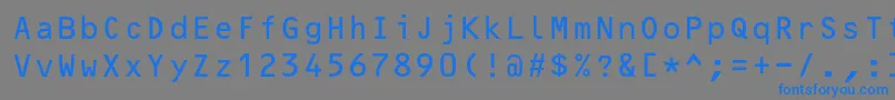 フォントOcrBcyr – 灰色の背景に青い文字