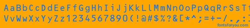 フォントOcrBcyr – オレンジの背景に青い文字