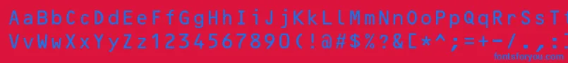 OcrBcyr Font – Blue Fonts on Red Background