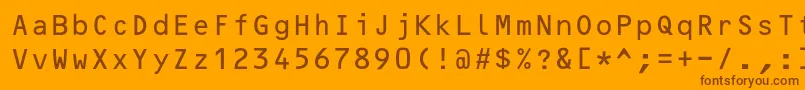 フォントOcrBcyr – オレンジの背景に茶色のフォント