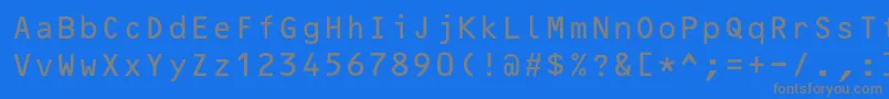 フォントOcrBcyr – 青い背景に灰色の文字