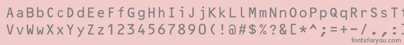 フォントOcrBcyr – ピンクの背景に灰色の文字