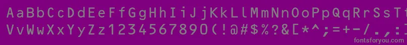 フォントOcrBcyr – 紫の背景に灰色の文字