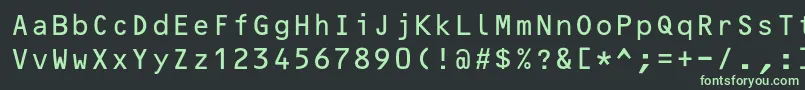 フォントOcrBcyr – 黒い背景に緑の文字