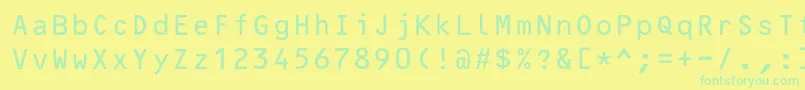 フォントOcrBcyr – 黄色い背景に緑の文字