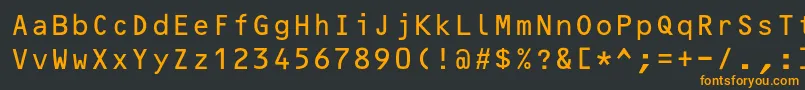 フォントOcrBcyr – 黒い背景にオレンジの文字