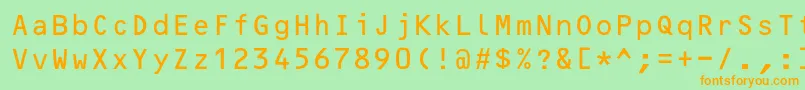 OcrBcyr Font – Orange Fonts on Green Background