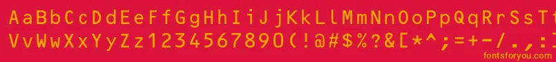 フォントOcrBcyr – 赤い背景にオレンジの文字