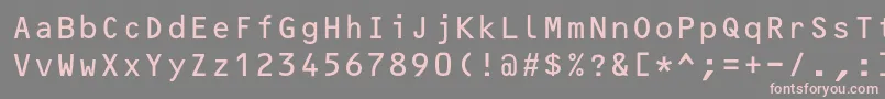 フォントOcrBcyr – 灰色の背景にピンクのフォント