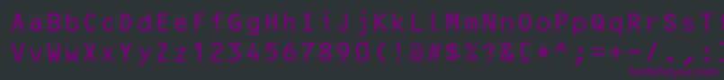 Czcionka OcrBcyr – fioletowe czcionki na czarnym tle