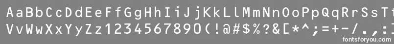 Czcionka OcrBcyr – białe czcionki na szarym tle