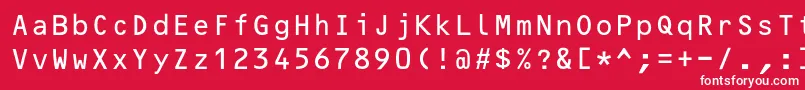 フォントOcrBcyr – 赤い背景に白い文字