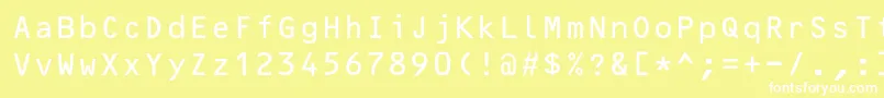 フォントOcrBcyr – 黄色い背景に白い文字