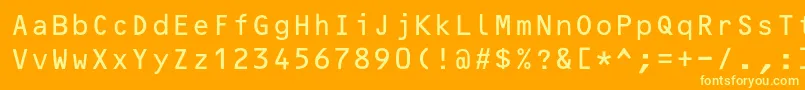 OcrBcyr Font – Yellow Fonts on Orange Background