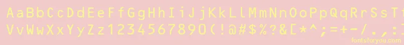 OcrBcyr Font – Yellow Fonts on Pink Background