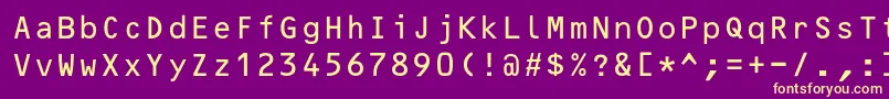 フォントOcrBcyr – 紫の背景に黄色のフォント