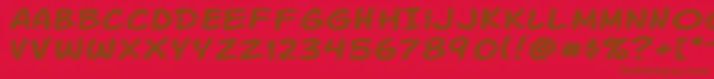Komikatr Font – Brown Fonts on Red Background