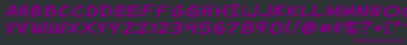 Fonte Komikatr – fontes roxas em um fundo preto