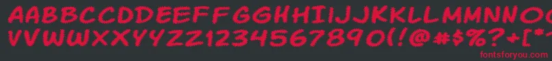 Komikatr Font – Red Fonts on Black Background