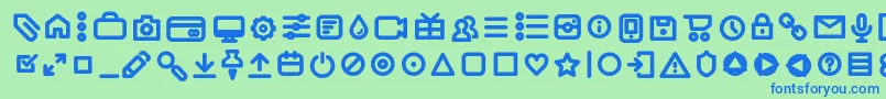AristotelicaIconsDemiboldTrial Font – Blue Fonts on Green Background