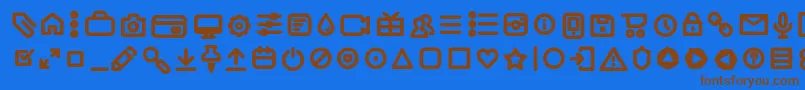 AristotelicaIconsDemiboldTrial-fontti – ruskeat fontit sinisellä taustalla